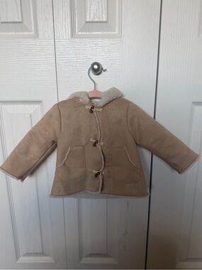 Zara Beige Faux Shearling Kids' Coat